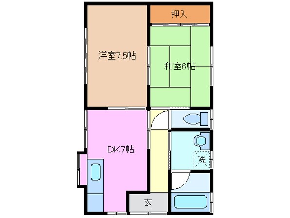 石榑東貸家の物件間取画像